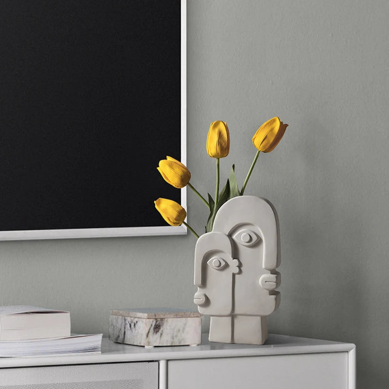 Nordic Creative Ceramic Face Vase