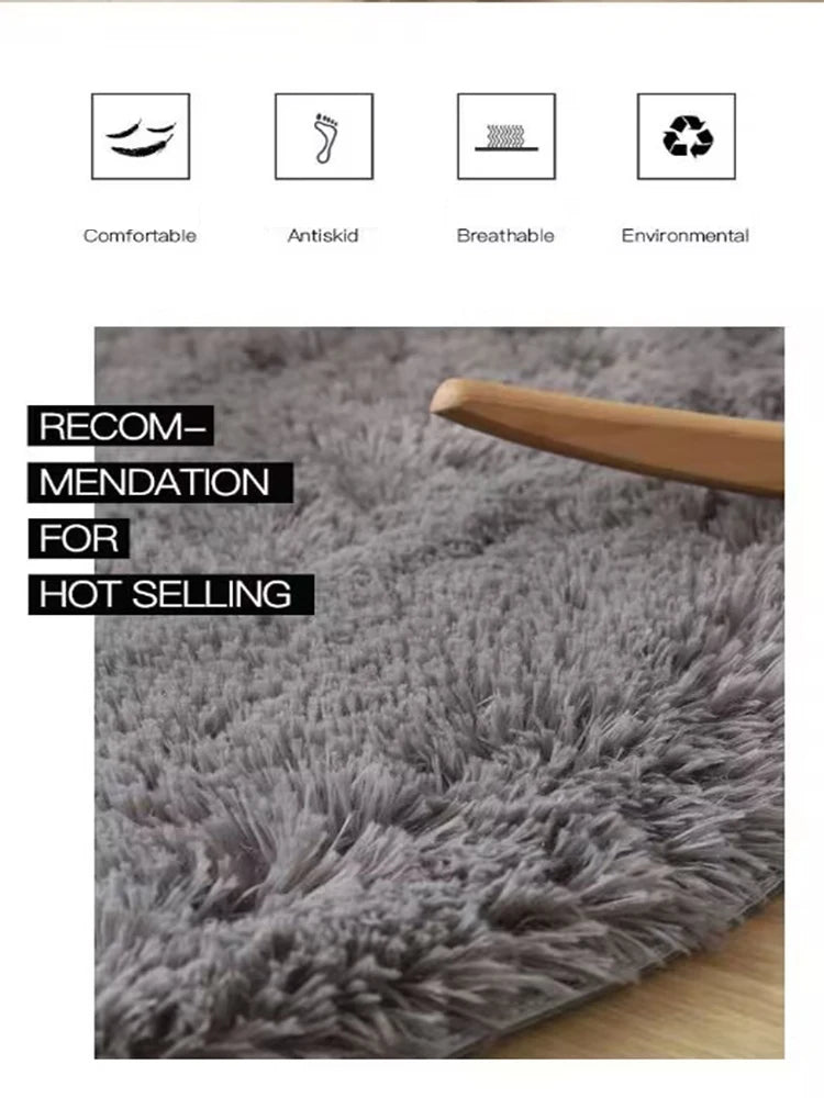 Plush round carpet