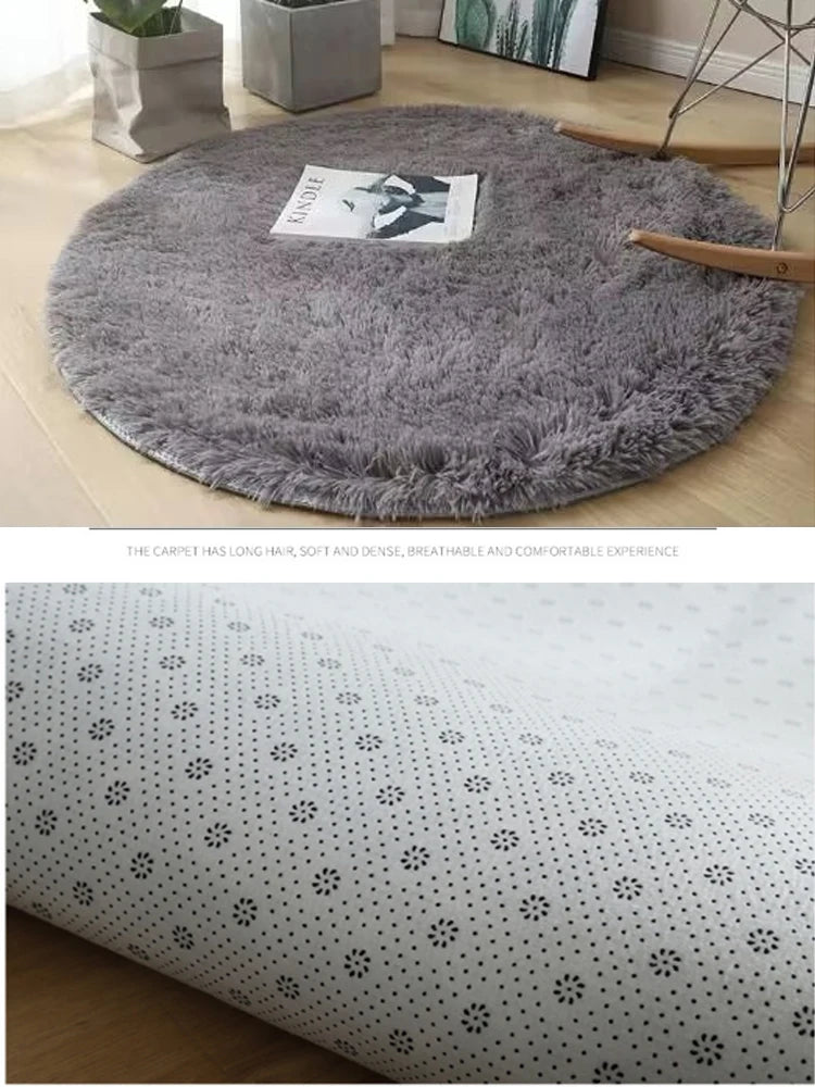 Plush round carpet